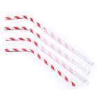 Sugerør Ø6x245 mm med knæk enkeltpakket Bionedbrydelig Papir Rødstribet product photo