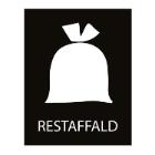 Pictogram residual waste L120xW82mm white without background product photo