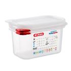 Container Araven airtight L17.6xW10.8xH10cm 1/9GN 1ltr polypropylene lid clear product photo