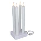 LED-stagelys 4 stk genopladelig &Oslash;2,2xH25cm hvid med ladestation product photo