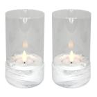 Candle holder Hurricane round H7.5xL7.5xW13.7cm marble design for tealights product photo