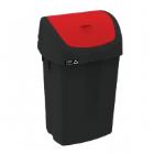Waste bin Nordic Recycle 15Ltr L22.5xW29xH46cm black with red hinged lid product photo
