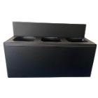 Waste rack wall-mounted 3 parts 3x20ltr L1070xW315xH495mm with lid Black product photo