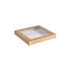 Lid Glance L22.9xW22.8xH3cm Cardboard/PLA with window Brown product photo