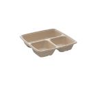 Square 3-compartment PFAS-free natural pulp, 23 cm, 4&times;75 pcs product photo