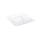 Square lid, 3 compartments, PP, clear, 23 cm, 6&times;25 pcs. product photo