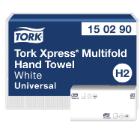H&aring;ndkl&aelig;deark Tork Xpress H2 Multifold 2-lag L25,5xB19,6xD8cm 100%genanvendt Hvid product photo