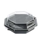 Lunchtray Octaview grey/clear PET 417ml &Oslash;160xH60mm w/lid product photo