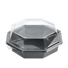 Lunchtray Octaview grey/clear PET 823ml &Oslash;190xH80mm w/lid product photo