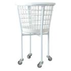 Laundry trolley round Complete with basket White product photo