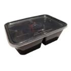 Plastbakke 2-rum 800 ml 175x120x58 mm Sort til Microovn med L&aring;g product photo
