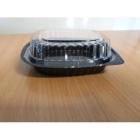Sushi tray 300 ml 177x148x57 mm PP Black w/High lid Small product photo