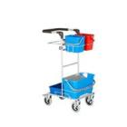Cleaning trolley Ergo with soft wheels 2x1 6/22 ltr Buckets Drip system product photo