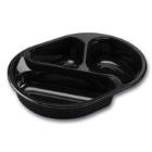 Tray 3-compartment 210/295/450 ml 238x176x45 mm Oval CPET Black product photo