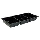 Tray 3-compartment Gourmet Express 3x200 ml 250x120x31 mm APET Black product photo