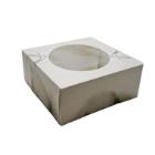 Cake box hinged lid S-Line L190xW190xH80mm cardboard with window in PLA white/gr product photo