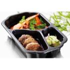 Tray 3-compartment Take Away 1/4 GN 250x159x48 mm MIN PP Black product photo
