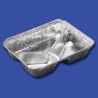 Aluminum tray 3-compartment 227x177x39 mm product photo