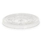 Plastic lid Verive flat &Oslash;95xH5mm with cross for straw RPET clear product photo