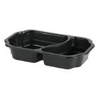 Tray 2-compartment Take Away 1/4 GN 700/400 ml 250x159x45 mm PP Black product photo