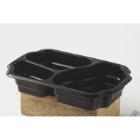 Tray 3-compartment Take Away 1/4 GN 550/350/200 ml 250x159x48 mm PP Black product photo