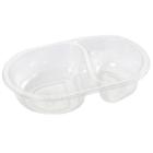 Tray 2-compartment 275/155 ml 176x116x40 mm Oval APET Clear product photo