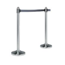 Barrier post chrome extending web black product photo